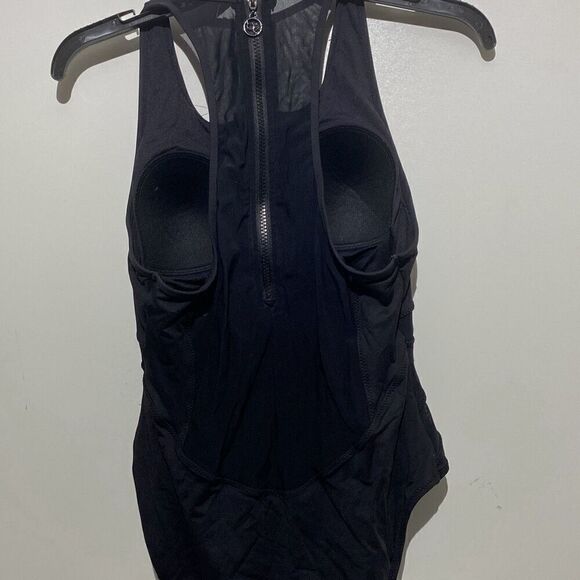 Bond-eye Wopmen's Black Sleeveless Racerback Mesh Padded Swimsuit Size Medium - Picture 7 of 10